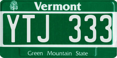 VT license plate YTJ333