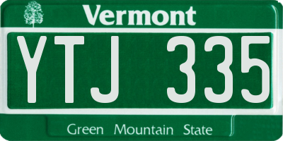 VT license plate YTJ335