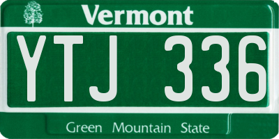 VT license plate YTJ336
