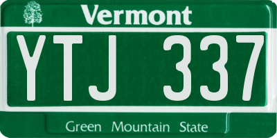VT license plate YTJ337