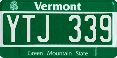 VT license plate YTJ339