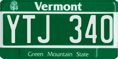 VT license plate YTJ340