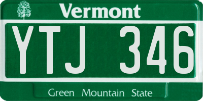 VT license plate YTJ346