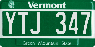 VT license plate YTJ347