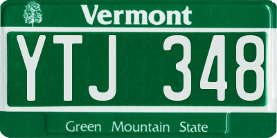 VT license plate YTJ348