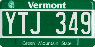 VT license plate YTJ349