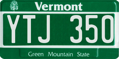 VT license plate YTJ350