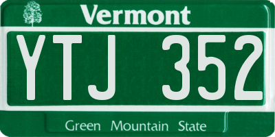VT license plate YTJ352