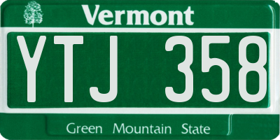 VT license plate YTJ358