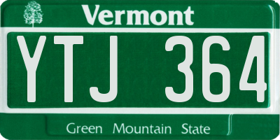 VT license plate YTJ364