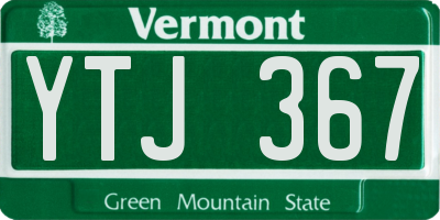 VT license plate YTJ367