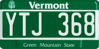 VT license plate YTJ368