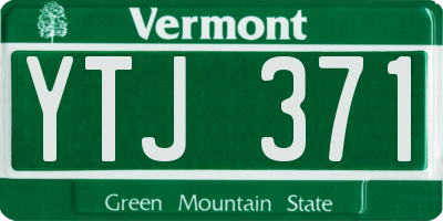 VT license plate YTJ371