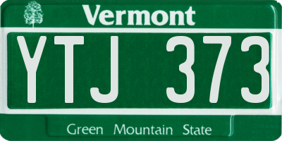 VT license plate YTJ373