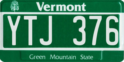 VT license plate YTJ376