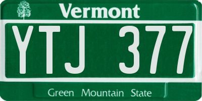 VT license plate YTJ377