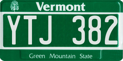 VT license plate YTJ382