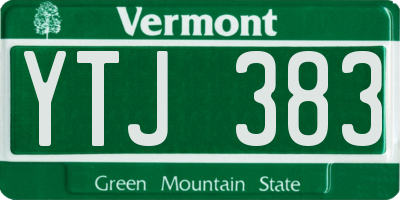 VT license plate YTJ383