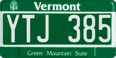 VT license plate YTJ385