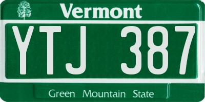 VT license plate YTJ387
