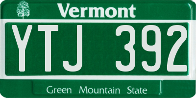 VT license plate YTJ392