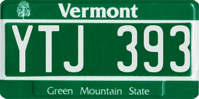 VT license plate YTJ393