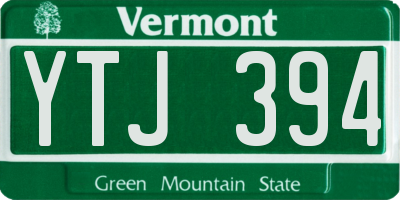 VT license plate YTJ394