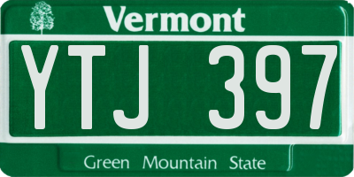 VT license plate YTJ397