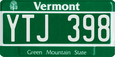 VT license plate YTJ398