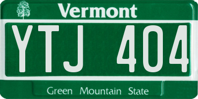 VT license plate YTJ404