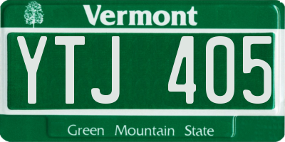 VT license plate YTJ405