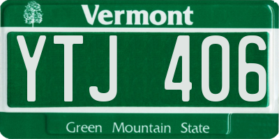 VT license plate YTJ406