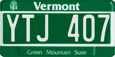 VT license plate YTJ407
