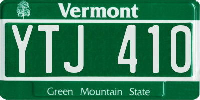 VT license plate YTJ410