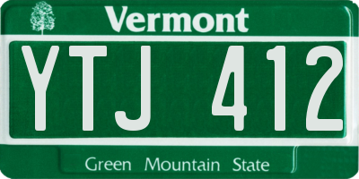 VT license plate YTJ412