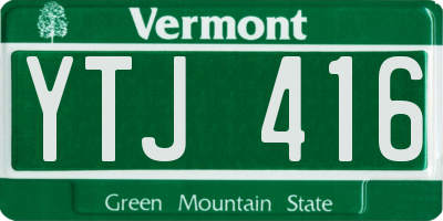 VT license plate YTJ416