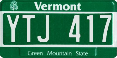 VT license plate YTJ417