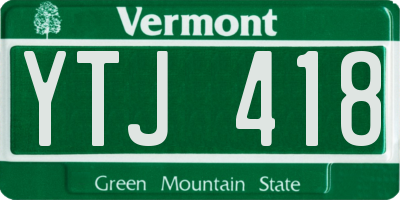 VT license plate YTJ418