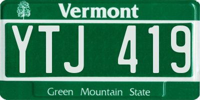 VT license plate YTJ419