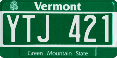 VT license plate YTJ421