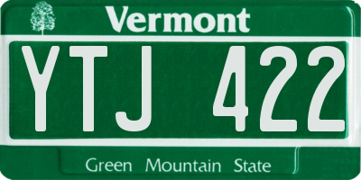 VT license plate YTJ422