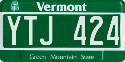 VT license plate YTJ424