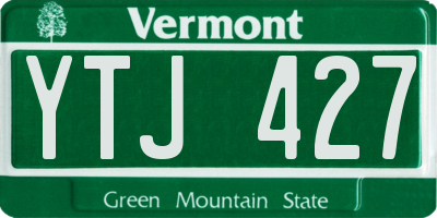 VT license plate YTJ427