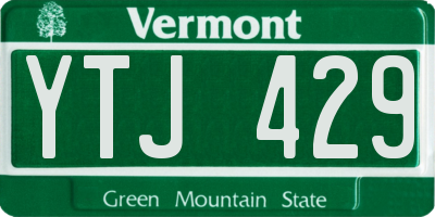 VT license plate YTJ429