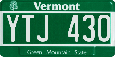 VT license plate YTJ430