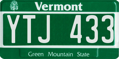 VT license plate YTJ433