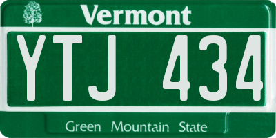 VT license plate YTJ434
