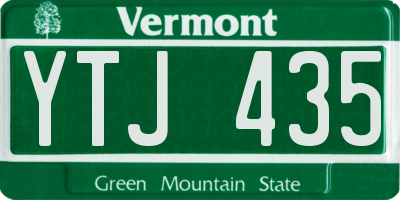 VT license plate YTJ435