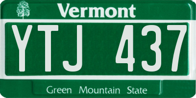 VT license plate YTJ437