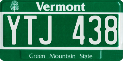 VT license plate YTJ438